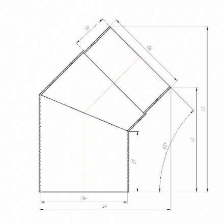 Отвод 45° КПД ЧЕРНЫЙ в Лиде