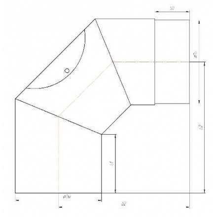Отвод 90° с ревизией КПД ЧЕРНЫЙ в Лиде