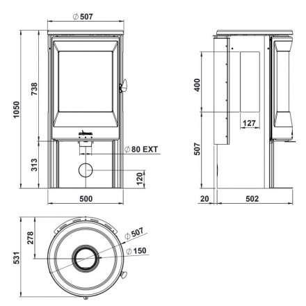 Купить Печь-камин Invicta Poele Neosen Etanche в интерьере чугунная в Лиде в Лиде