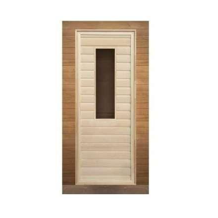 Дверь для бани липа прямоугольное стекло (кор. хвоя) 1900x700 (без петель) купить в Лиде