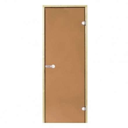 Дверь для бани стеклянная Harvia 7/19 коробка сосна, бронза в Лиде