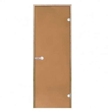 Дверь для бани стеклянная Harvia 7/19 коробка ольха, бронза в Лиде