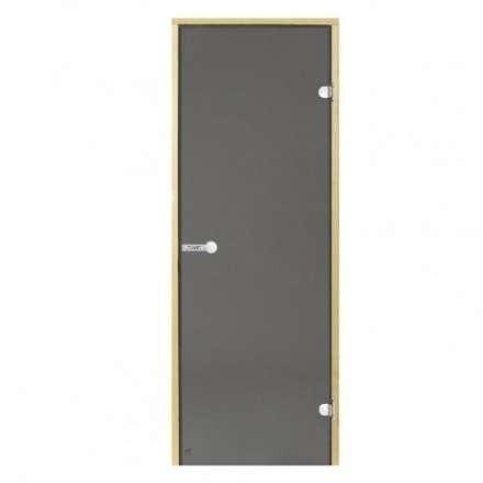 Дверь для бани стеклянная Harvia 7/19 коробка сосна, серая в Лиде