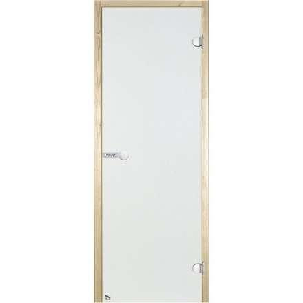 Дверь для бани стеклянная Harvia 7/19 коробка ольха, прозрачная в Лиде