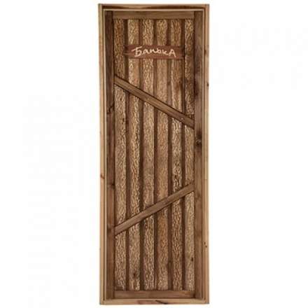 Дверь для бани глухая искусственно состарена 1900х700мм в Лиде