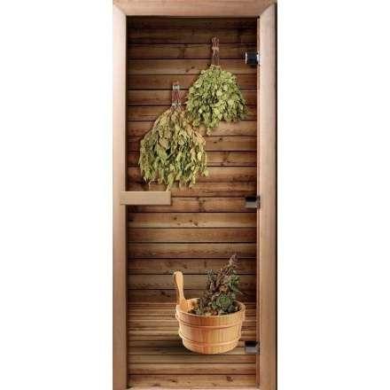 Дверь для сауны Doorwood с фотопечатью A004 1900x700 в Лиде