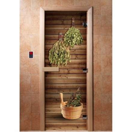 Дверь для сауны Doorwood с фотопечатью A004 1900x700 в Лиде