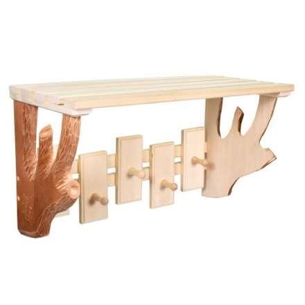 Полка-вешалка 5 крючков резная в Лиде