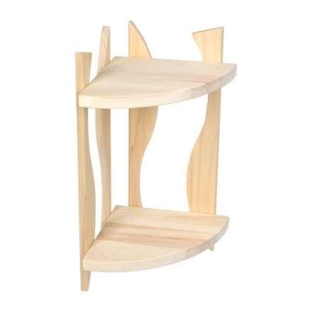 Полка угловая фигурная двухярусная 25х25х50 см из лиственных пород купить в Лиде
