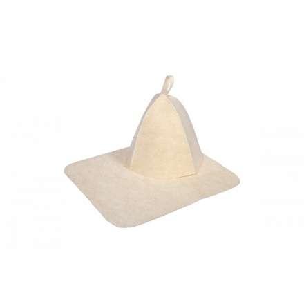 Набор из двух предметов (Шапка, коврик) белый 41217 в Лиде