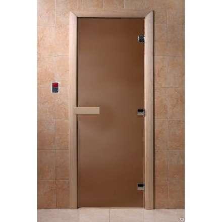 Дверь для бани Doorwood Теплая ночь 2100x700 (стекло 8 мм, 3 петли) в Лиде