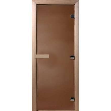 Дверь для бани Doorwood Теплая ночь 1900x600 мм (коробка листва, стекло 8 мм, 3 петли) в Лиде