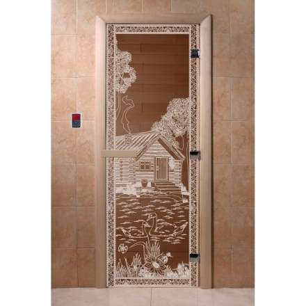 Дверь для бани Doorwood Бронза 1900x700 (стекло 10 мм, 3 петли) в Лиде