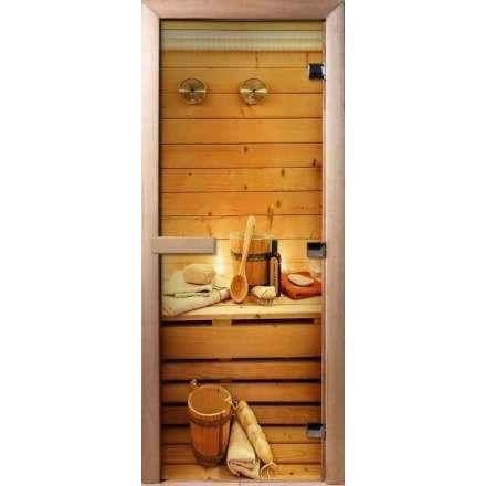 Дверь для сауны Doorwood с фотопечатью A033 1900x700 в Лиде
