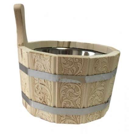 Ушат шайка 3л с нержавеющей вставкой (ЛТ-10) с тиснением Цветы купить в Лиде