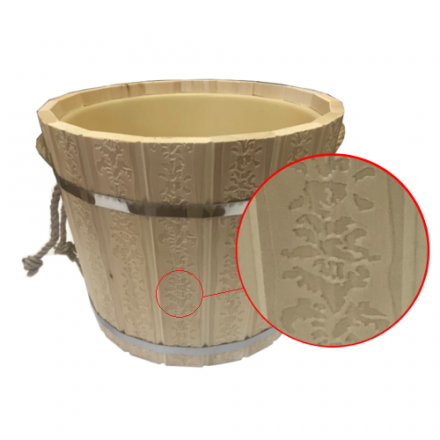 Запарник для бани 16л с пластиковым вкладышем ПЛ-43 с тиснением Цветы купить в Лиде