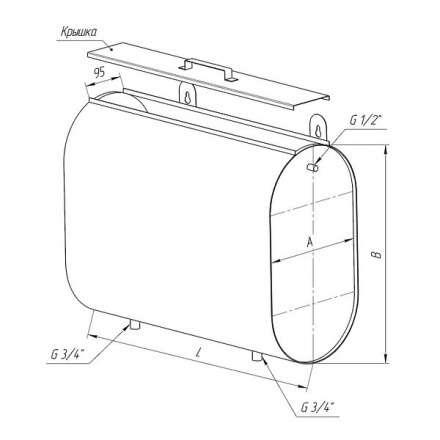 Бак Ferrum Комфорт для теплообменника горизонт. эллипс 95 л в Лиде