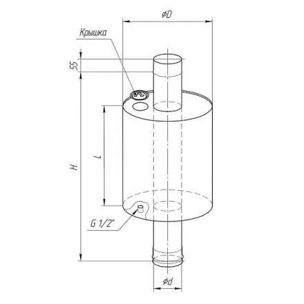 Бак Ferrum Комфорт круглый на трубе 72 л в Лиде
