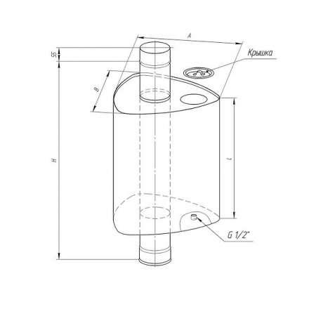 Бак Ferrum Комфорт треугольный на трубе 55 л в Лиде