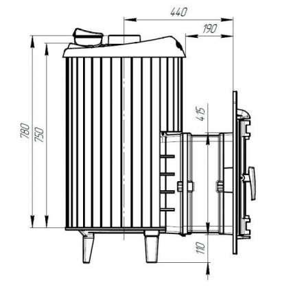 Печь банная ProMetall Атмосфера L+ в ламелях Россо Леванто наборный рисунок в Лиде