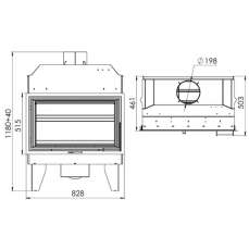 Топка каминная Мета-Бел ТКТ 10.0-05 (в модификации Аврора С) в Лиде
