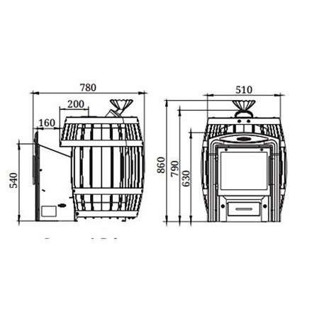 Печь для бани Термофор Саяны II Carbon Витра ЗК в Лиде