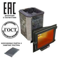 Печь Пегас 16 панорама в камне змеевик в Лиде