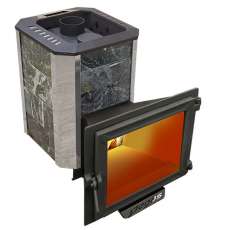 Печь Пегас 16 панорама в камне змеевик Амазонка бай фото в Лиде