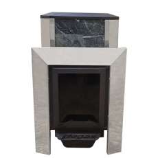 Печь Пегас 16 со стеклом в камне змеевик в Лиде