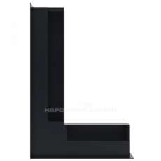 Решетка люфт угловая левая 547х766х90 (черная) в Лиде