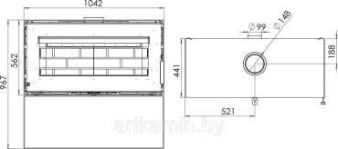 Печь-камин Мета-Бел АОТ 10.0-05 Монблан в Лиде