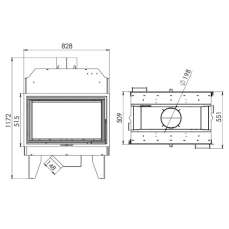 Топка каминная Мета-Бел ТКТ 10.0-05 (в модификации Аврора С2) в Лиде