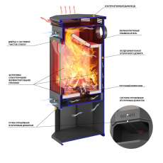 Печь-Камин ASTON 11кВт (180 м3) угловой в Лиде