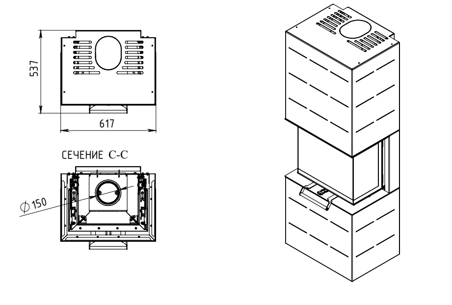Печь-камин АОТ 7.0-01 в модификации Селена 7 в Лиде