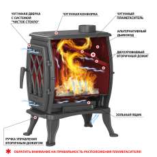 Печь-камин Везувий ВХ-09 Антрацит в Лиде