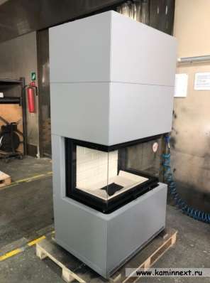 Камин Родос 800 ЧЕРНЫЙ шамот белый в Лиде
