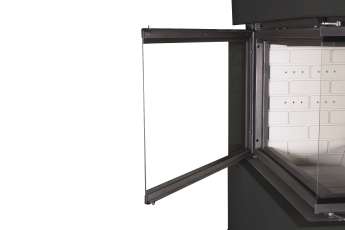 Камин Родос 900 ЧЕРНЫЙ, шамот белый в Лиде