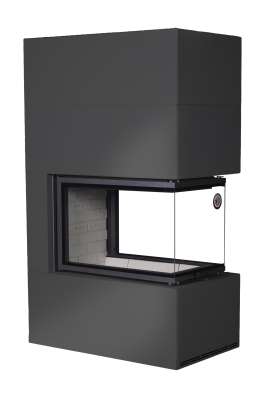 Камин Родос 900 ЧЕРНЫЙ, шамот белый в Лиде