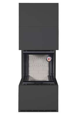 Камин Родос 900 ЧЕРНЫЙ, шамот белый в Лиде