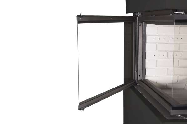 Камин Родос 900 ЧЕРНЫЙ, шамот белый в Лиде