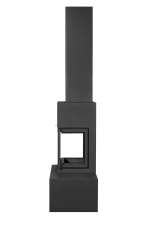 Камин МАДРИД на дровнике Гигант слева черный\белый шамот в Лиде