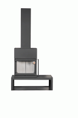 Камин МАДРИД на дровнике Гигант слева черный\белый шамот в Лиде