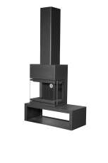 Камин МАДРИД на дровнике Гигант слева черный\белый шамот в Лиде