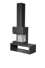 Камин МАДРИД на дровнике Гигант слева черный\белый шамот в Лиде