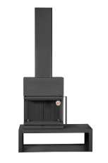 Камин МАДРИД на дровнике Гигант слева черный\белый шамот в Лиде