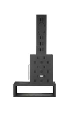 Камин МАДРИД на дровнике Гигант слева черный\белый шамот в Лиде