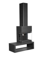 Камин МАДРИД на дровнике Гигант справа черный\белый шамот в Лиде