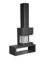 Камин МАДРИД на дровнике Гигант справа черный\белый шамот в Лиде