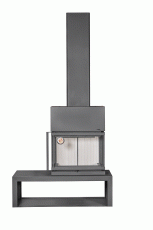 Камин МАДРИД на дровнике Гигант справа черный\белый шамот в Лиде