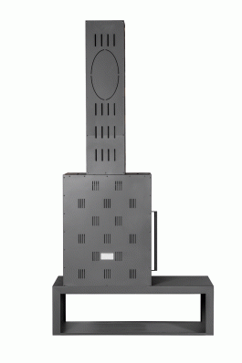 Камин МАДРИД на дровнике Гигант справа черный\белый шамот в Лиде